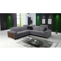 The Alto III corner sofa with slats, a sleeping function, and adjustable headrests in Plecionka fabric, Sawana 21.