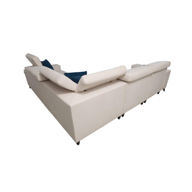 Ecksofa Alto III mit Lamellen, Schlafunktion und verstellbaren Kopfstützen in Stoff Plecionka, Sawana 26 Ecksofa Alto III mit Lamellen, Schlafunktion und verstellbaren Kopfstützen in Stoff Plecionka, Sawana 26