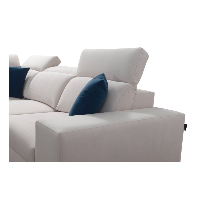 Ecksofa Alto III mit Lamellen, Schlafunktion und verstellbaren Kopfstützen in Stoff Plecionka, Sawana 26 Ecksofa Alto III mit Lamellen, Schlafunktion und verstellbaren Kopfstützen in Stoff Plecionka, Sawana 26