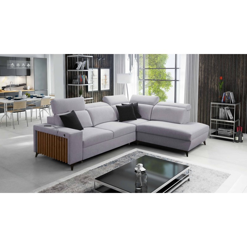 Alto VII corner sofa with slats, sleeping function, and adjustable features. Alto VII corner sofa with slats, sleeping function, and adjustable features.