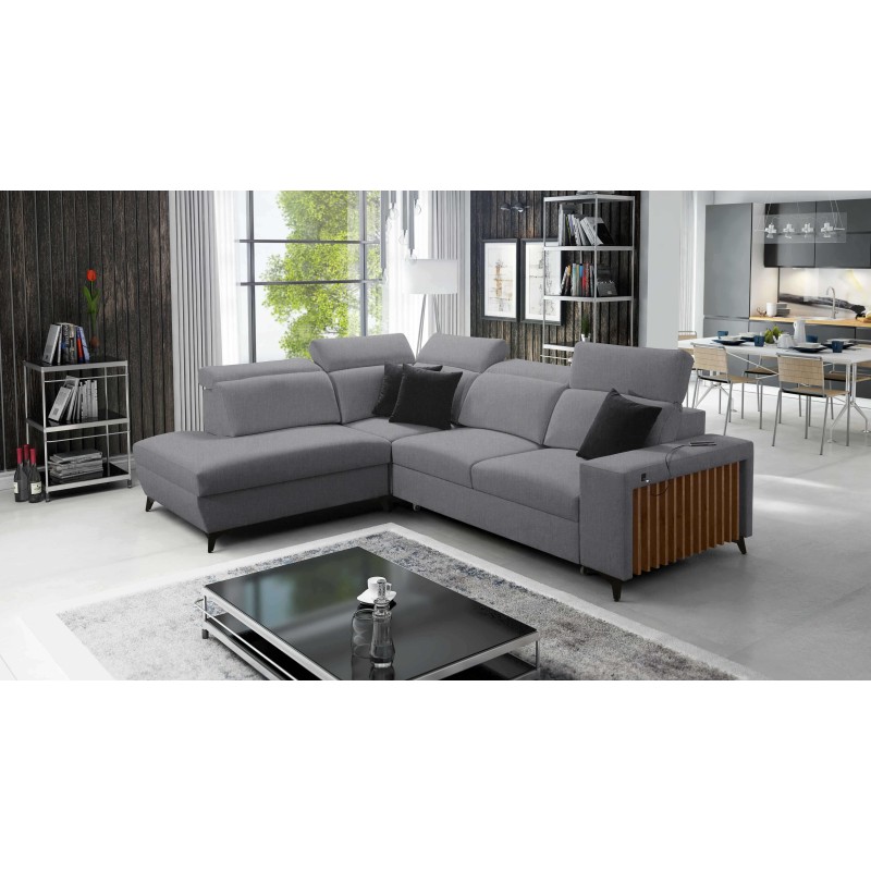 Alto VII corner sofa with slats, sleeping function, and adjustable features. Alto VII corner sofa with slats, sleeping function, and adjustable features.