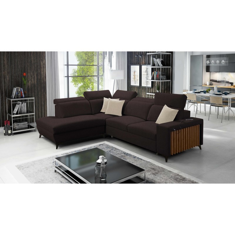Alto VII corner sofa with slats, sleeping function, and adjustable features. Alto VII corner sofa with slats, sleeping function, and adjustable features.
