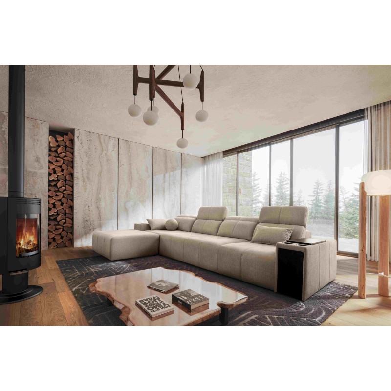 Elegantes Ecksofa Milano XII mit Schlaffunktion - Stoff Geflecht, Verita 09 Elegantes Ecksofa Milano XII mit Schlaffunktion - Stoff Geflecht, Verita 09
