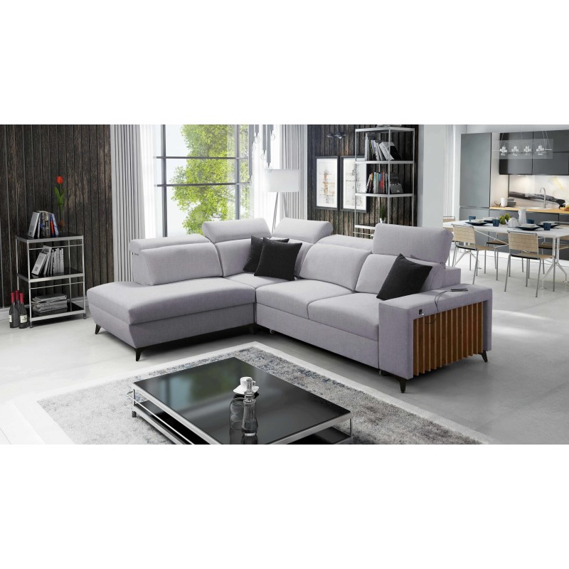 Alto VII corner sofa with slats, sleeping function, and adjustable features. Alto VII corner sofa with slats, sleeping function, and adjustable features.