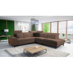 Alto IX corner sofa with a sleeping function, adjustable headrests, and a USB port