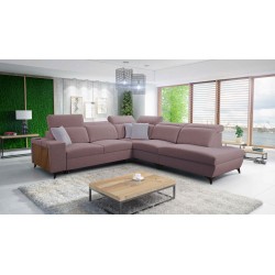 Alto IX corner sofa with a sleeping function, adjustable headrests, and a USB port