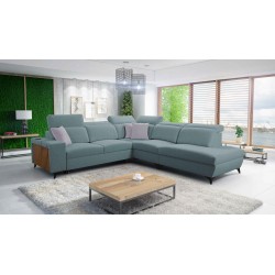 Alto IX corner sofa with a sleeping function, adjustable headrests, and a USB port