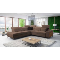 Alto IX corner sofa with a sleeping function, adjustable headrests, and a USB port