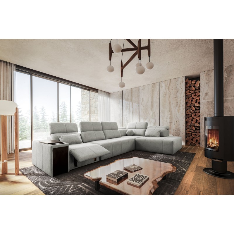 Elegant 'Milano XI Mix' Corner Sofa with Woven Fabric, Verita 80