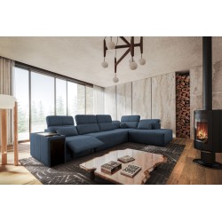 Elegant 'Milano XI Mix' Corner Sofa in Woven Fabric, Verita 76