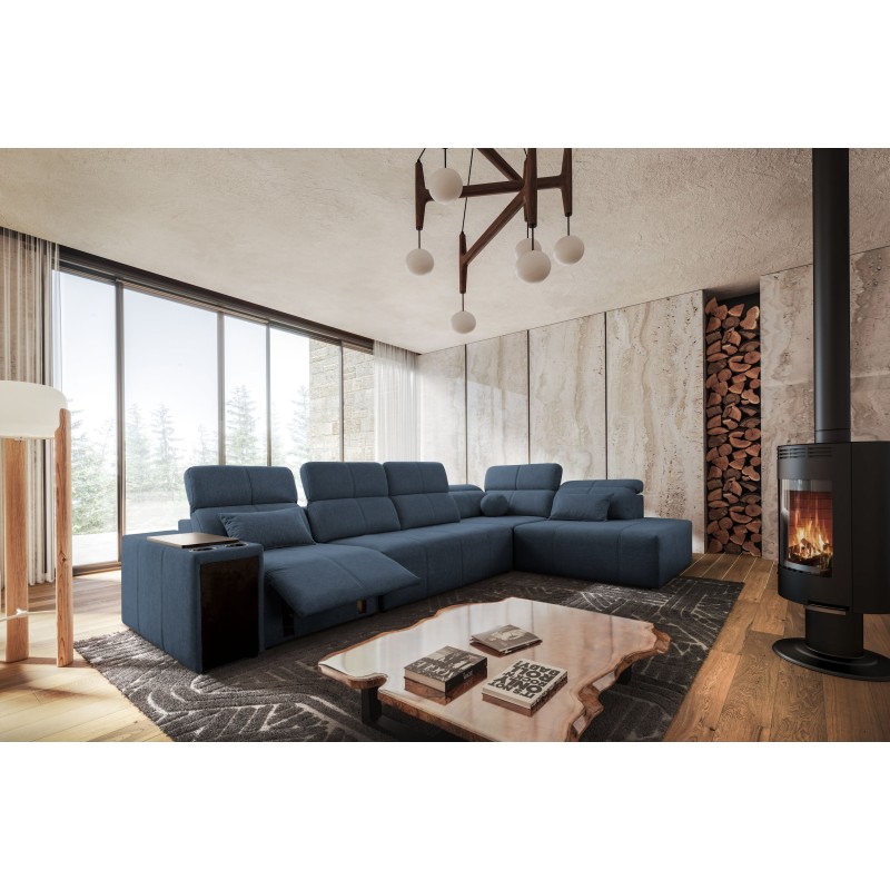 Elegant 'Milano XI Mix' Corner Sofa in Woven Fabric, Verita 76