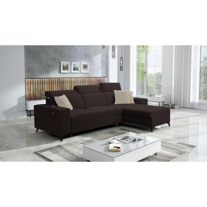 Ecksofa Alto I mix I mit Schlaffunktion und verstellbaren Kopfstützen - Gewebe, Sawana 26 Ecksofa Alto I mix I mit Schlaffunktion und verstellbaren Kopfstützen - Gewebe, Sawana 26