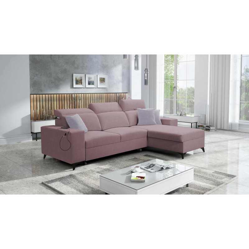 Ecksofa Alto I Mix I mit Schlaffunktion und verstellbaren Kopfstützen - Gewebe, Sawana 61 Ecksofa Alto I Mix I mit Schlaffunktion und verstellbaren Kopfstützen - Gewebe, Sawana 61