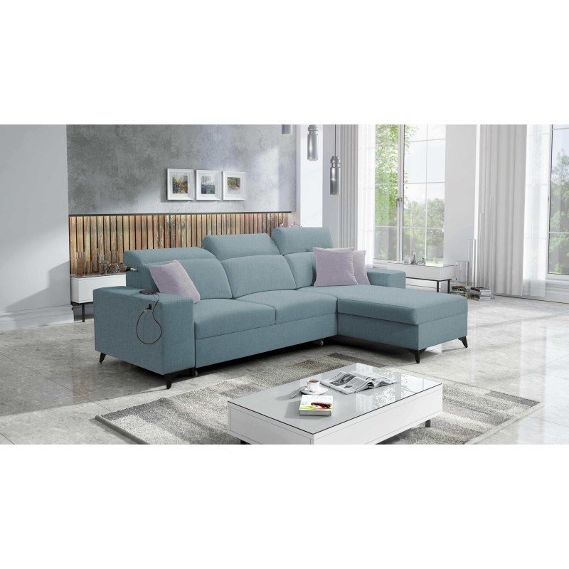 Ecksofa Alto I mix I mit Schlaffunktion und verstellbaren Kopfstützen - Flechtwerk, Sawana 72 Ecksofa Alto I mix I mit Schlaffunktion und verstellbaren Kopfstützen - Flechtwerk, Sawana 72