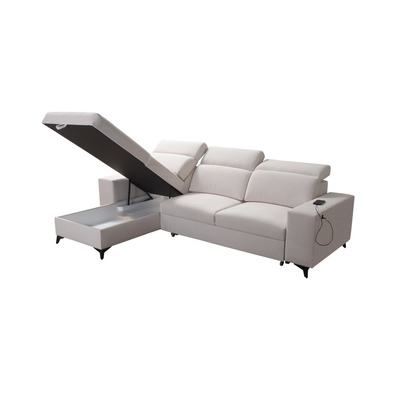 Alto I corner sofa mix I with a sleeping function and adjustable headrests - Plecionka, Sawana 14 Alto I corner sofa mix I with a sleeping function and adjustable headrests - Plecionka, Sawana 14