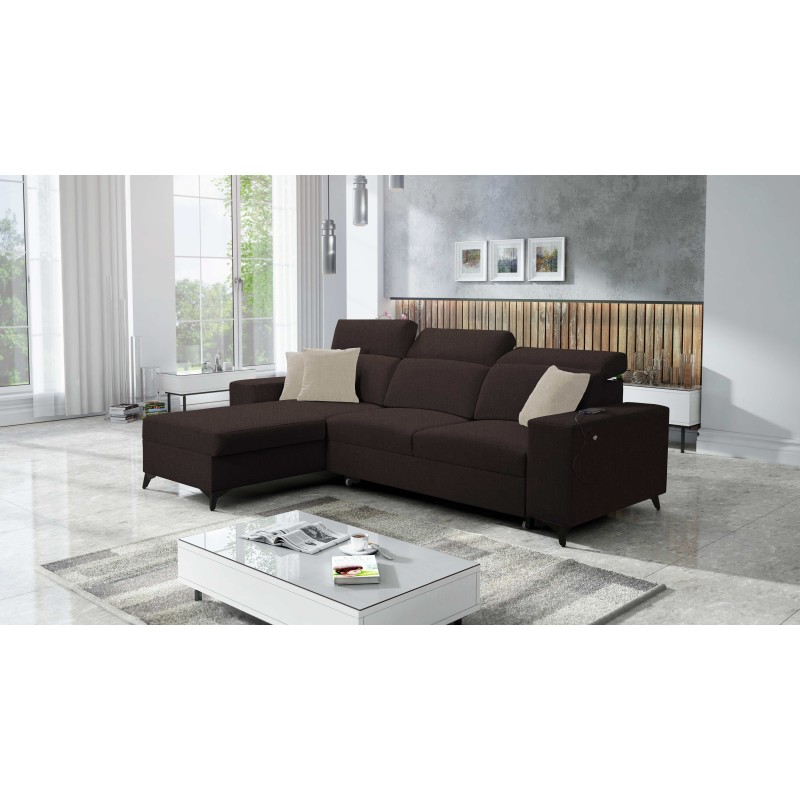 Alto I mix I corner sofa with a sleeping function and adjustable headrests - Plecionka, Sawana 26 Alto I mix I corner sofa with a sleeping function and adjustable headrests - Plecionka, Sawana 26