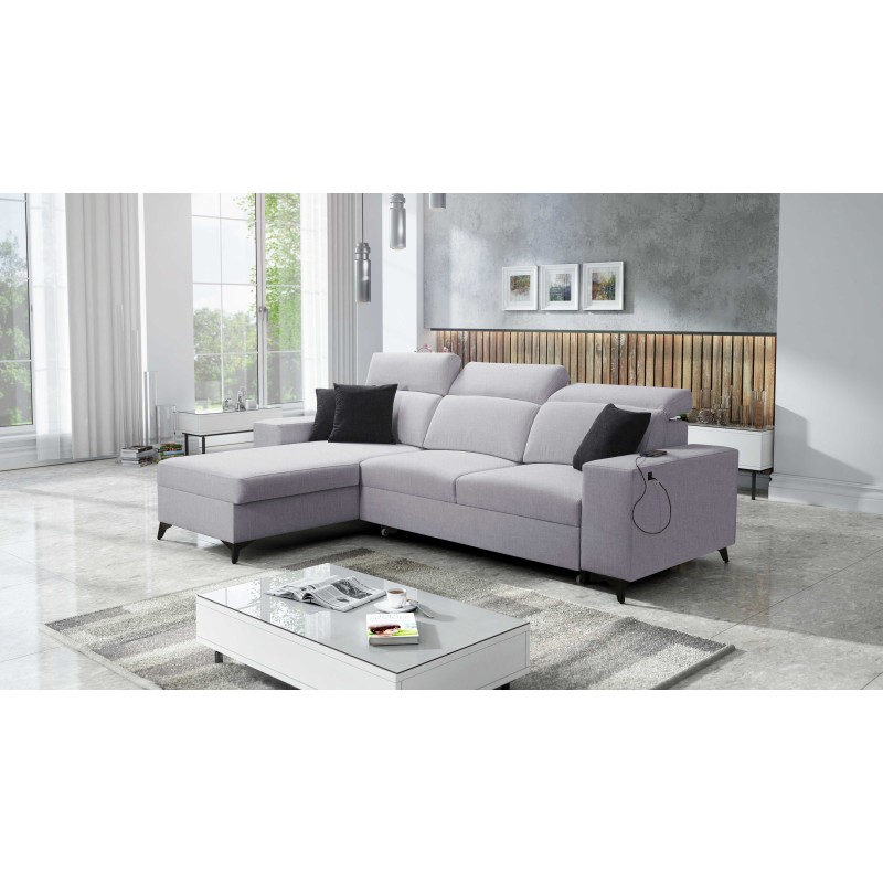 Alto I corner sofa mix I with sleeping function and adjustable headrests - Plecionka, Sawana 84 Alto I corner sofa mix I with sleeping function and adjustable headrests - Plecionka, Sawana 84