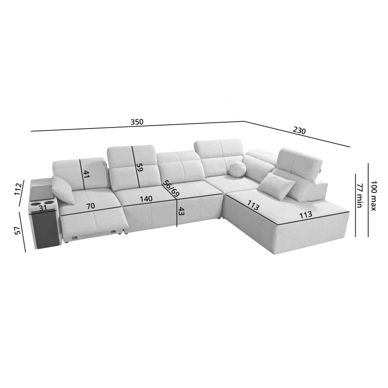 Elegantes Ecksofa 'Milano XI Mix' aus Webstoff, Verita 76 Elegantes Ecksofa 'Milano XI Mix' aus Webstoff, Verita 76