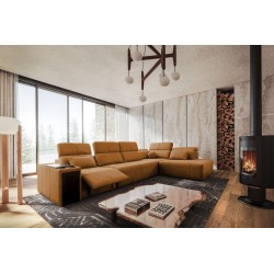 Elegant Corner Sofa 'Milano XI Mix' with Woven Fabric, Verita 54