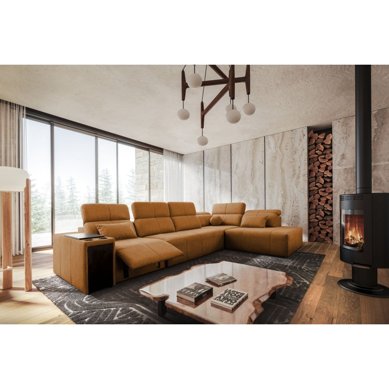 Elegant Corner Sofa 'Milano XI Mix' with Woven Fabric, Verita 54