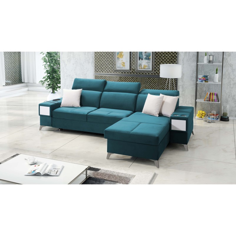 Luxuriöse Ecksofa Porto I mit Schlaffunktion - Velours | Hydrophob, Casablanca 2313 Luxuriöse Ecksofa Porto I mit Schlaffunktion - Velours | Hydrophob, Casablanca 2313