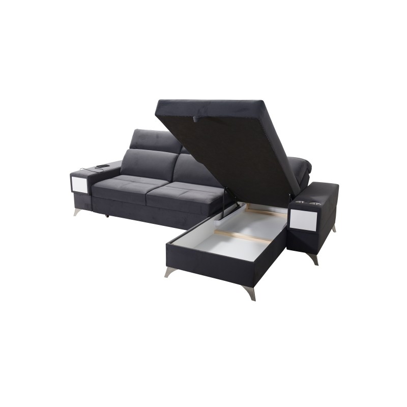 Luxuriöse Ecksofa Porto I mit Schlaffunktion - Velours | Hydrophob, Casablanca 2313 Luxuriöse Ecksofa Porto I mit Schlaffunktion - Velours | Hydrophob, Casablanca 2313