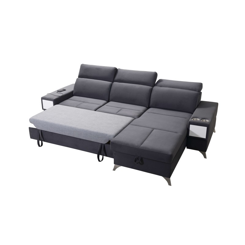 Luxus-Ecksofa Porto I mit Schlaffunktion - Samt | Hydrophob, Casablanca 2316 Luxus-Ecksofa Porto I mit Schlaffunktion - Samt | Hydrophob, Casablanca 2316