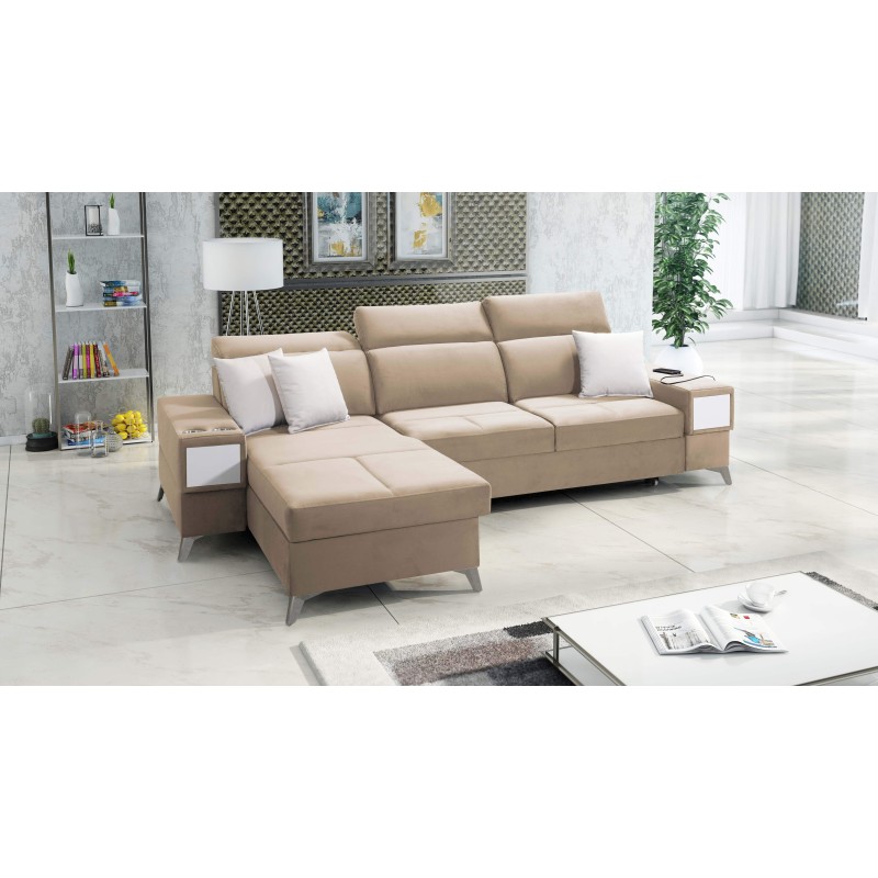 Luxuriöses Ecksofa Porto I mit Schlaffunktion - Samt | Hydrophob, Casablanca 2304 Luxuriöses Ecksofa Porto I mit Schlaffunktion - Samt | Hydrophob, Casablanca 2304