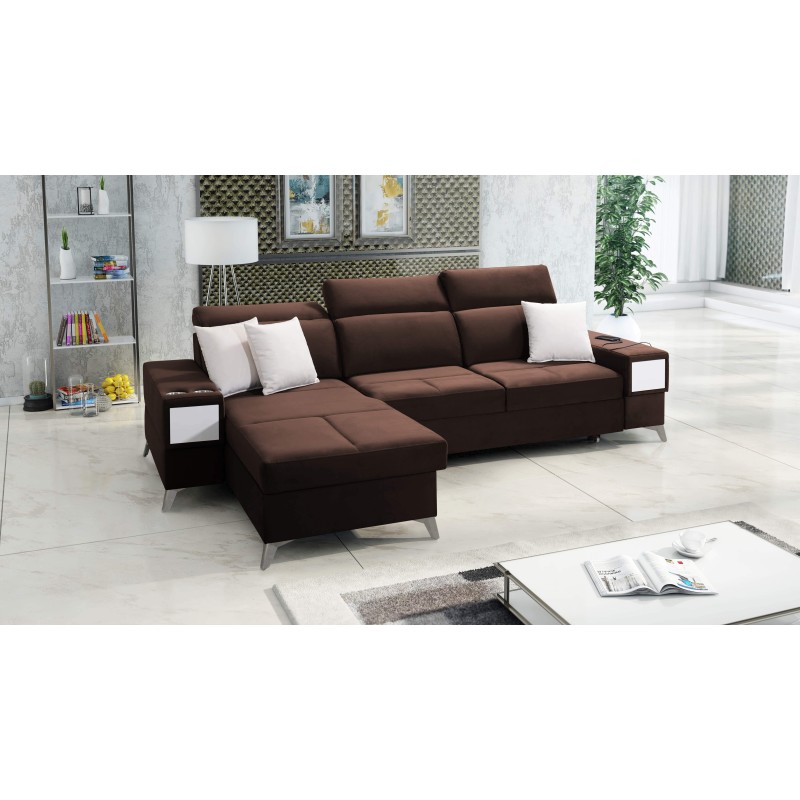 Luxuriöses Ecksofa Porto I mit Schlaffunktion - Velours | Hydrophob, Casablanca 2307 Luxuriöses Ecksofa Porto I mit Schlaffunktion - Velours | Hydrophob, Casablanca 2307