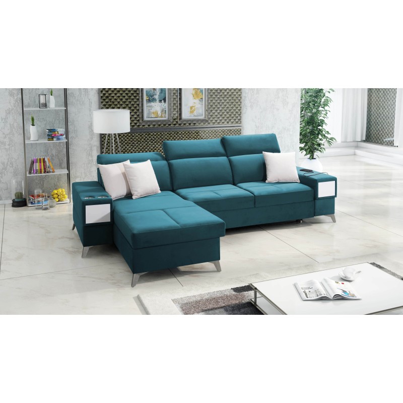 Luxuriöse Ecksofa Porto I mit Schlaffunktion - Velours | Hydrophob, Casablanca 2313 Luxuriöse Ecksofa Porto I mit Schlaffunktion - Velours | Hydrophob, Casablanca 2313