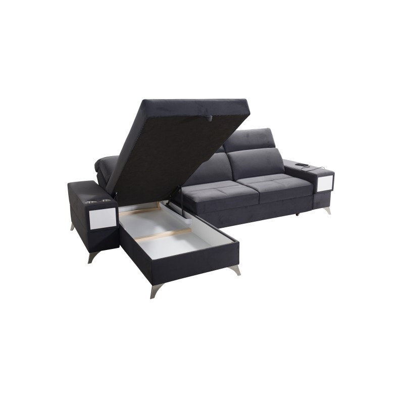 Luxuriöses Ecksofa Porto I mit Schlaffunktion - Samt | Hydrophob, Casablanca 2314 Luxuriöses Ecksofa Porto I mit Schlaffunktion - Samt | Hydrophob, Casablanca 2314