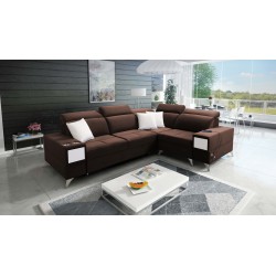 Narożnik Porto II z funkcją spania, wysuwana szuflada, port usb - Welur | Hydrofobowa, Casablanca 2307