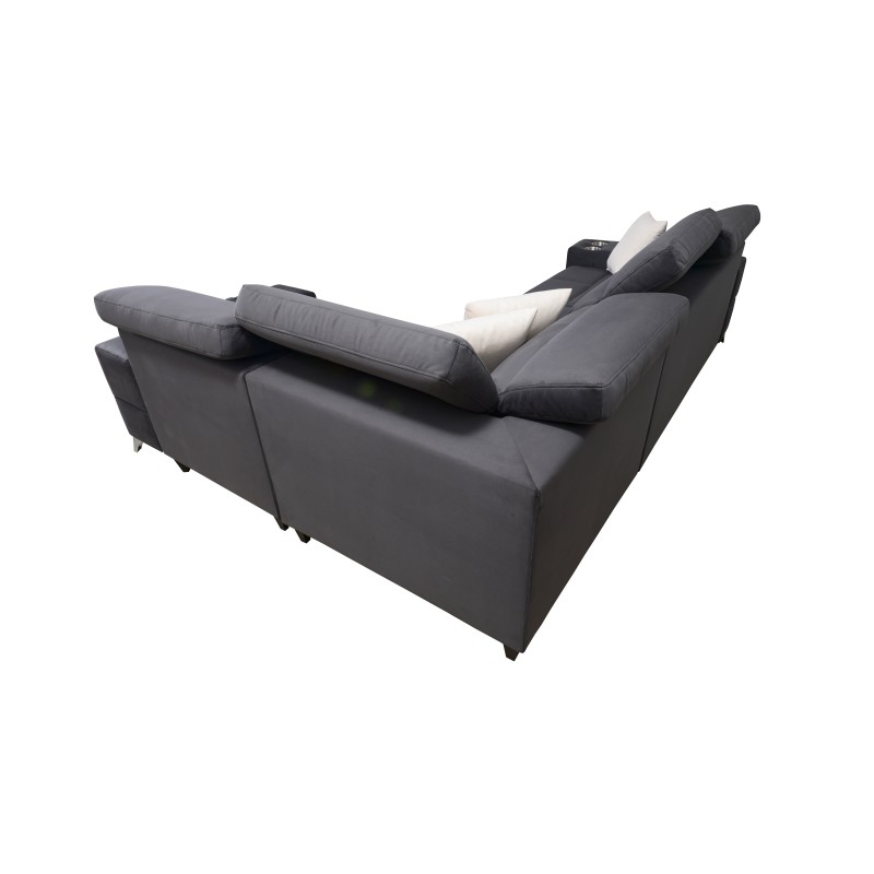 Ecksofa Porto II mit Schlaffunktion, ausziehbarer Schublade, USB-Anschluss - Velours | Wasserabweisend, Casablanca 2314 Ecksofa Porto II mit Schlaffunktion, ausziehbarer Schublade, USB-Anschluss - Velours | Wasserabweisend, Casablanca 2314