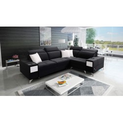 Narożnik Porto II z funkcją spania, wysuwana szuflada, port usb - Welur | Hydrofobowa, Casablanca 2316