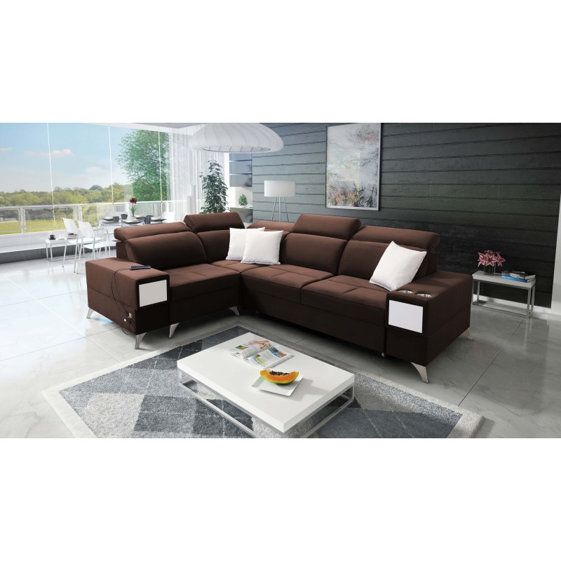 Esquina Porto II con función de cama, cajón extraíble, puerto USB - Terciopelo | Hidrofóbico, Casablanca 2307 Esquina Porto II con función de cama, cajón extraíble, puerto USB - Terciopelo | Hidrofóbico, Casablanca 2307