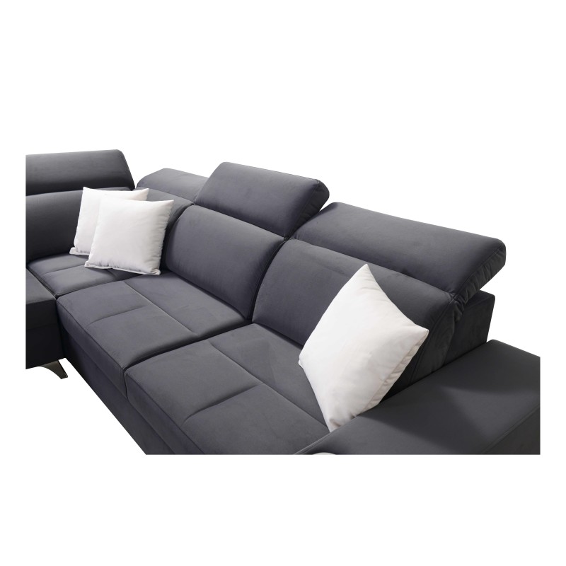 Ecksofa Porto II mit Schlaffunktion, ausziehbarer Schublade, USB-Anschluss - Velours | Wasserabweisend, Casablanca 2314 Ecksofa Porto II mit Schlaffunktion, ausziehbarer Schublade, USB-Anschluss - Velours | Wasserabweisend, Casablanca 2314