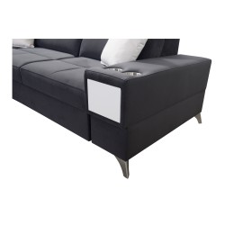 Ecksofa Porto II mit Schlaffunktion, ausziehbarer Schublade, USB-Anschluss - Velours | Wasserabweisend, Casablanca 2314 Ecksofa Porto II mit Schlaffunktion, ausziehbarer Schublade, USB-Anschluss - Velours | Wasserabweisend, Casablanca 2314
