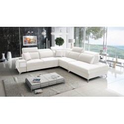 Porto IX Corner Sofa with Sleeping Function | Velvet | Hydrophobic, Casablanca 2301 | Adjustable Headrests | USB Port