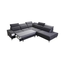 Ecksofa Porto IX mit Schlaffunktion | Velours | Hydrophob, Casablanca 2314 | Verstellbare Kopfstützen | USB-Anschluss Ecksofa Porto IX mit Schlaffunktion | Velours | Hydrophob, Casablanca 2314 | Verstellbare Kopfstützen | USB-Anschluss