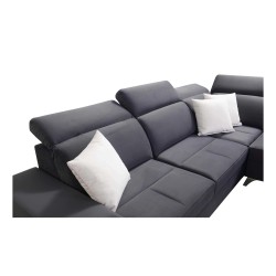 Ecksofa Porto IX mit Schlaffunktion | Velours | Hydrophob, Casablanca 2314 | Verstellbare Kopfstützen | USB-Anschluss Ecksofa Porto IX mit Schlaffunktion | Velours | Hydrophob, Casablanca 2314 | Verstellbare Kopfstützen | USB-Anschluss
