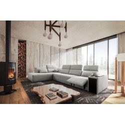Elegant 'Milano XI Mix' Corner Sofa with Woven Fabric, Verita 80