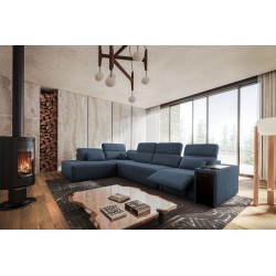 Elegant 'Milano XI Mix' Corner Sofa in Woven Fabric, Verita 76