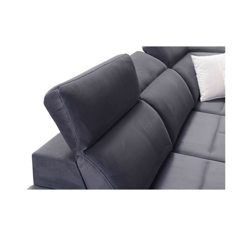 Ecksofa Porto IX mit Schlaffunktion | Samt | Wasserabweisend, Casablanca 2313 | Verstellbare Kopfstützen | USB-Anschluss Ecksofa Porto IX mit Schlaffunktion | Samt | Wasserabweisend, Casablanca 2313 | Verstellbare Kopfstützen | USB-Anschluss
