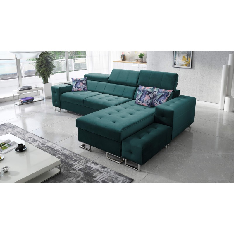 Fusion I corner sofa with a sleeping function, adjustable headrests, and a USB port | Fusion Furniture