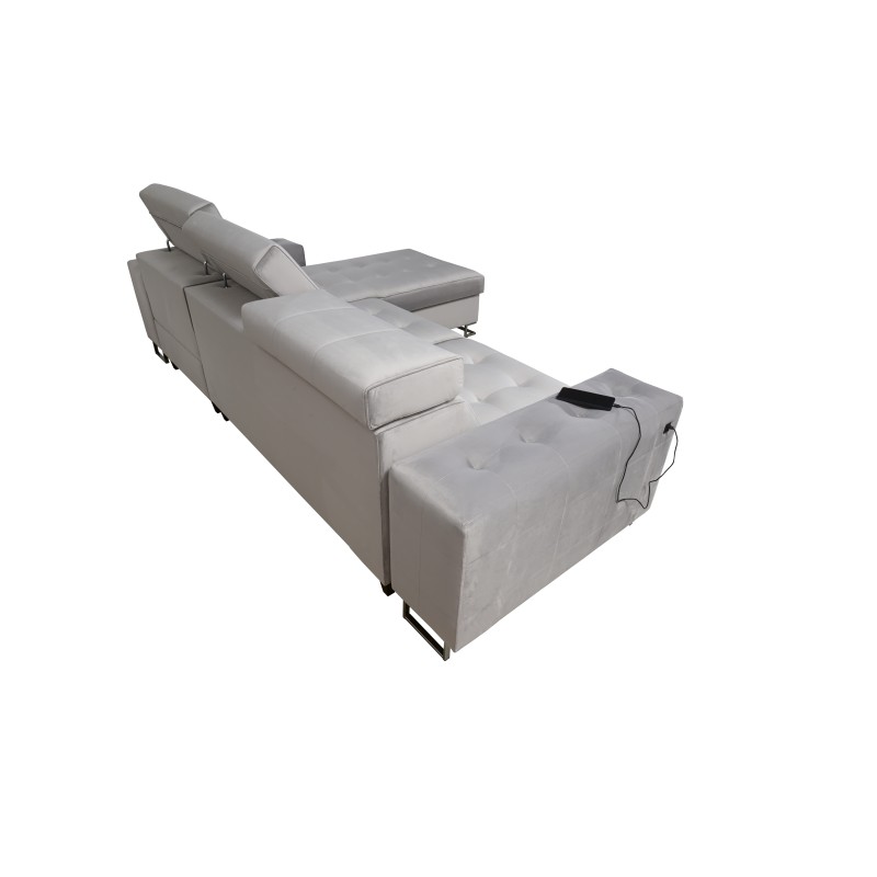 Sofá esquinero Fusion I con función de cama, reposacabezas ajustables y puerto USB | Muebles Fusion Sofá esquinero Fusion I con función de cama, reposacabezas ajustables y puerto USB | Muebles Fusion