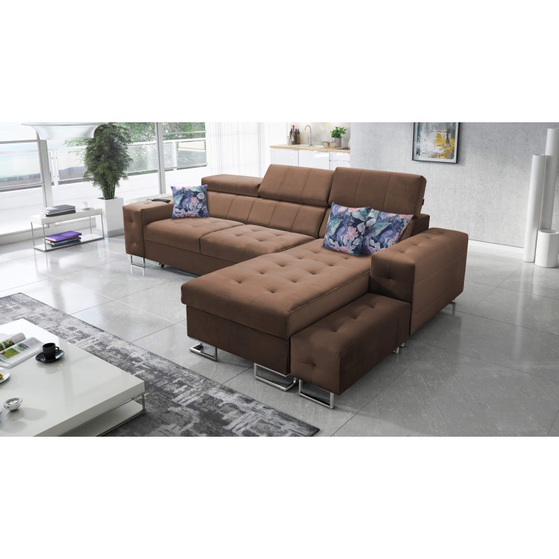 Fusion I corner sofa with a sleeping function, adjustable headrests, and a USB port | Fusion Furniture
