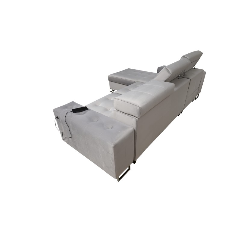 Sofá esquinero Fusion I con función de cama, reposacabezas ajustables y puerto USB | Muebles Fusion Sofá esquinero Fusion I con función de cama, reposacabezas ajustables y puerto USB | Muebles Fusion