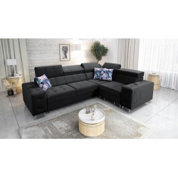 Fusion II corner sofa with sleeping function in Velour fabric | Hydrophobic, Magic Velvet 2219 | The perfect piece of furniture 