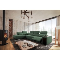 Elegant 'Milano XI Mix' Corner Sofa with Woven Fabric, Verita 75