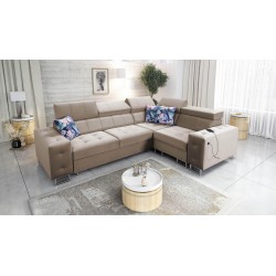 Fusion II corner sofa with a sleeping function in Velvet fabric | Hydrophobic, Magic Velvet 2282 | The perfect piece of furnitur